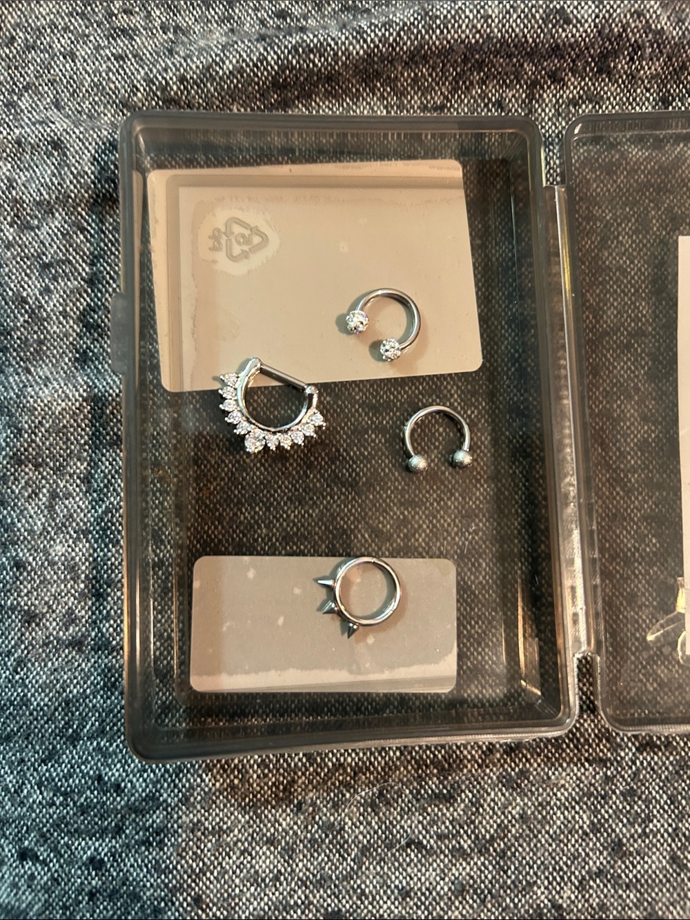 Sterling Silver CZ Septum & Cartilage Ring Set - Silver